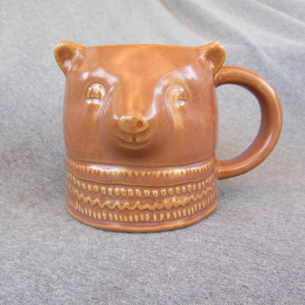 *BOGO mugs* 16 oz brown bear mug threshold 2021 stoneware (w3125)